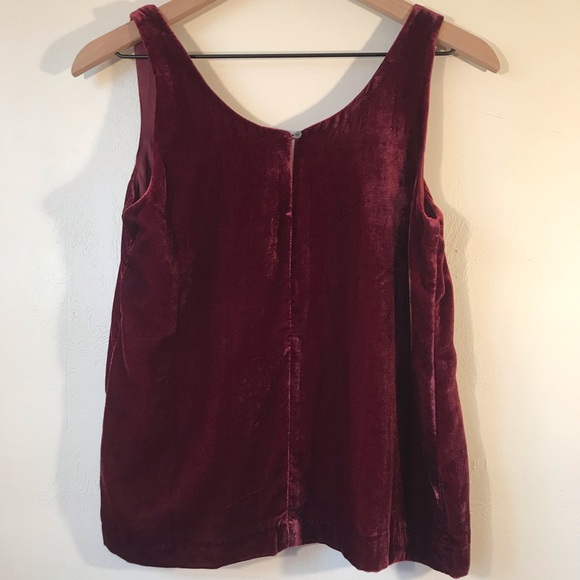 J. Crew Velvet Tank Top, Maroon/Burgundy, Size 0 - Picture 4 of 8